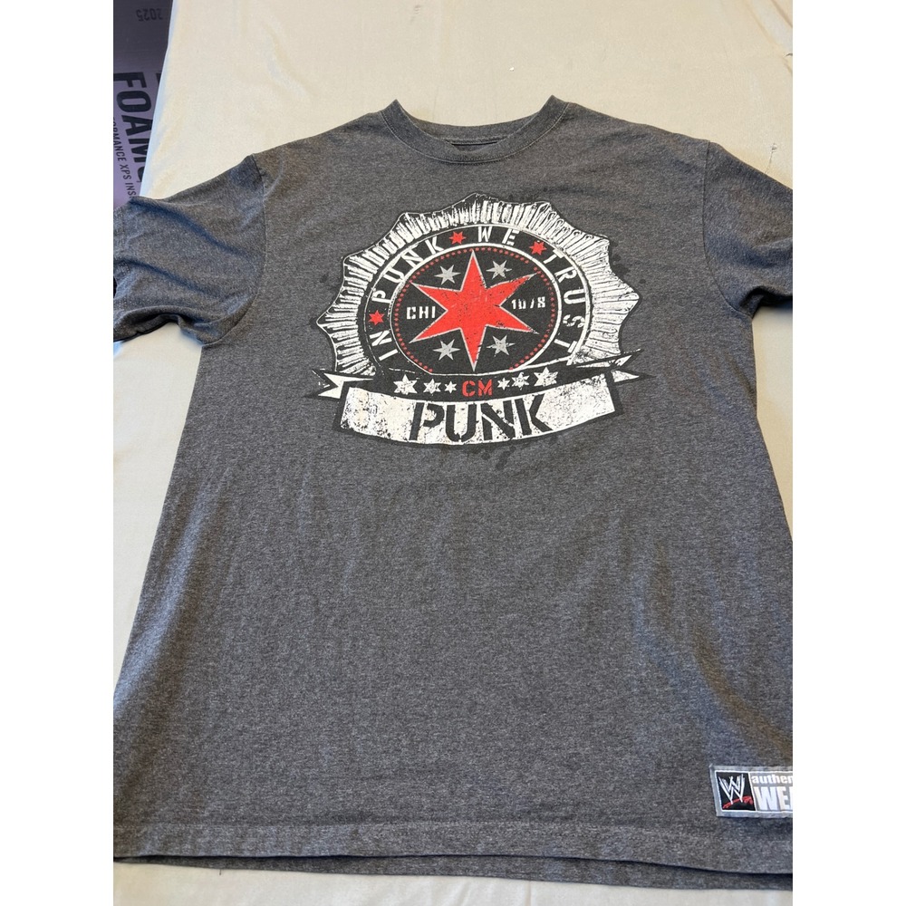 WWE CM Punk In Punk We Trust Best In The World T-Shirt Grey Mens Large